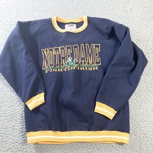Vintage Notre Dame Fighting Irish Sweatshirt Mens Large Blue USA 90s